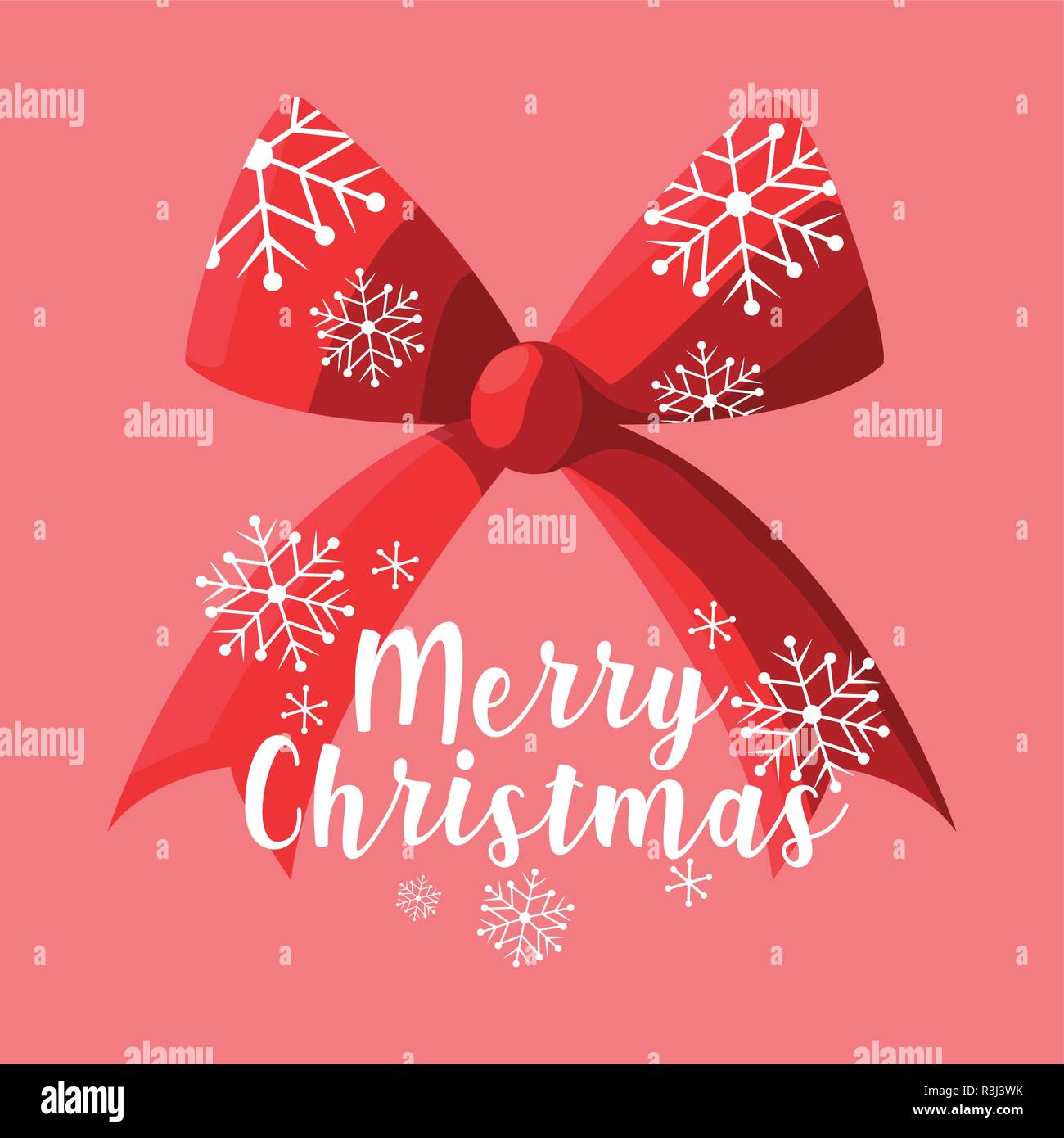 bow ribbon decoration of merry christmas vector illustration design ...
