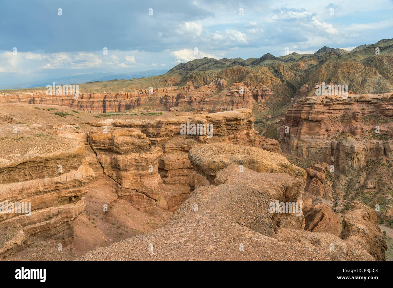 Valley of Castles, Sharyn Canyon National Park, Tien Shan Mountains, Kazakhstan Stock Photo