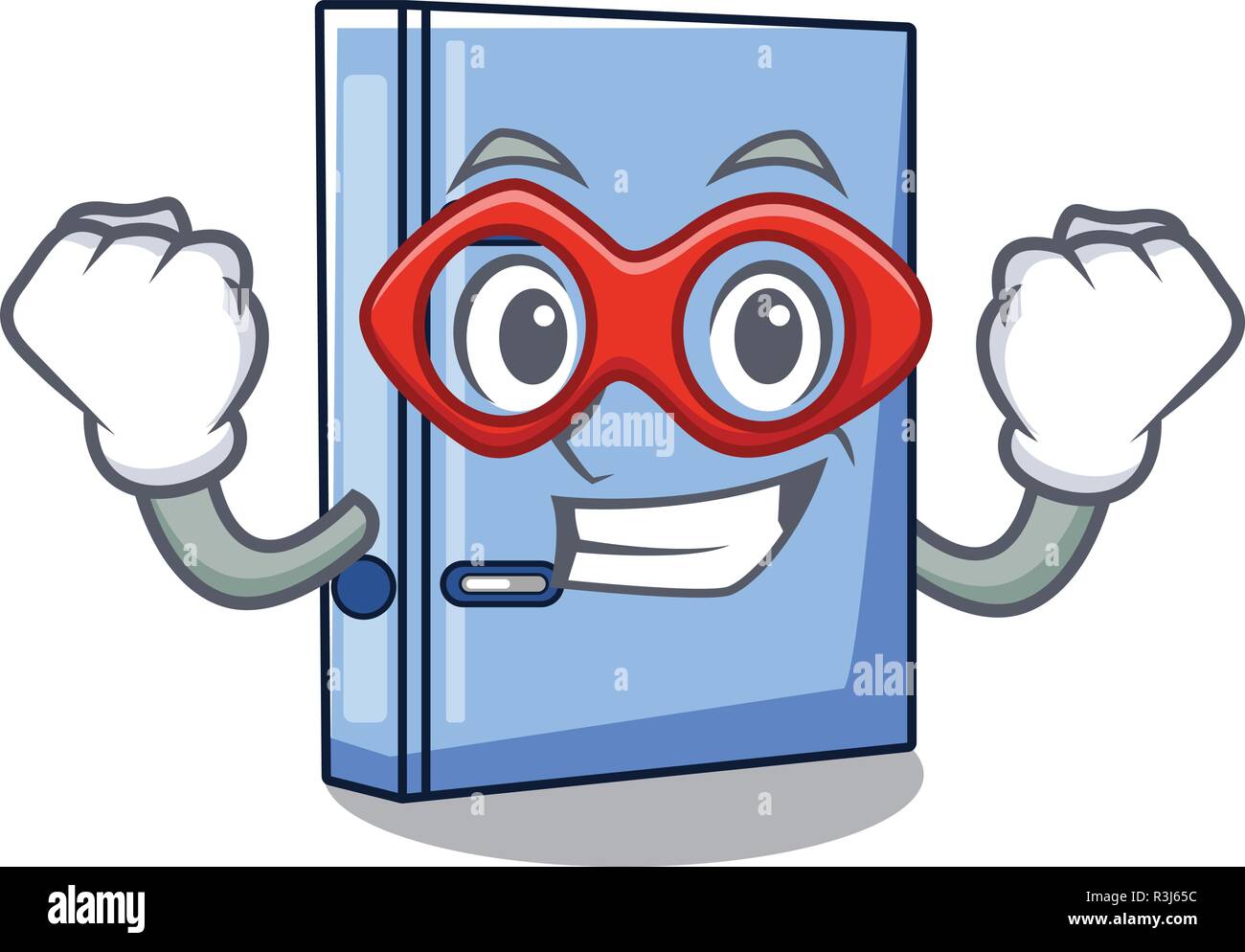 Super hero office binder with file character funny Stock Vector