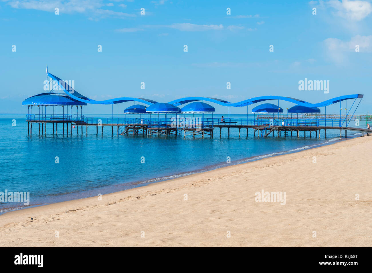 Karven resort beach, Issyk Kul lake, Kyrgyzstan Stock Photo Alamy