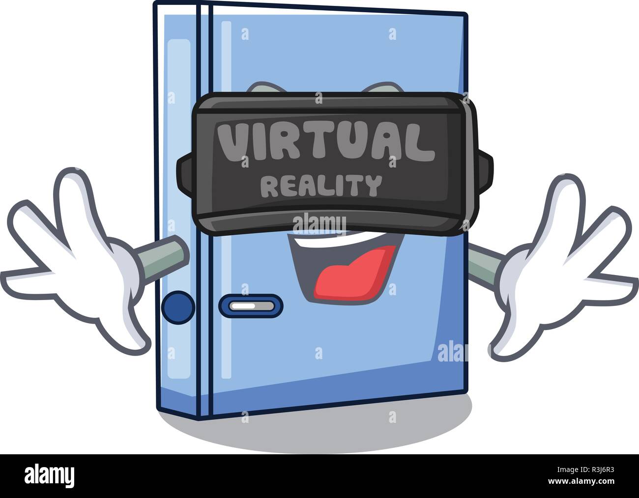 Virtual reality office binder mascot blank copy book Stock Vector