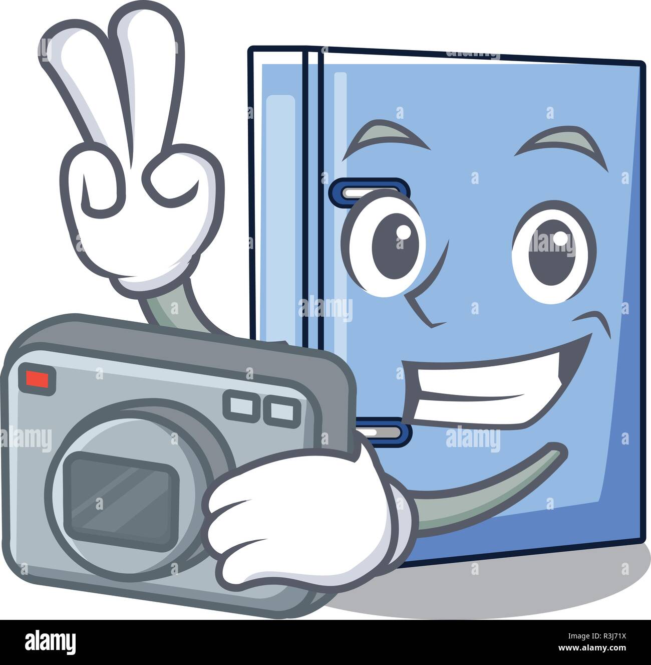 Photographer office binder mascot blank copy book Stock Vector