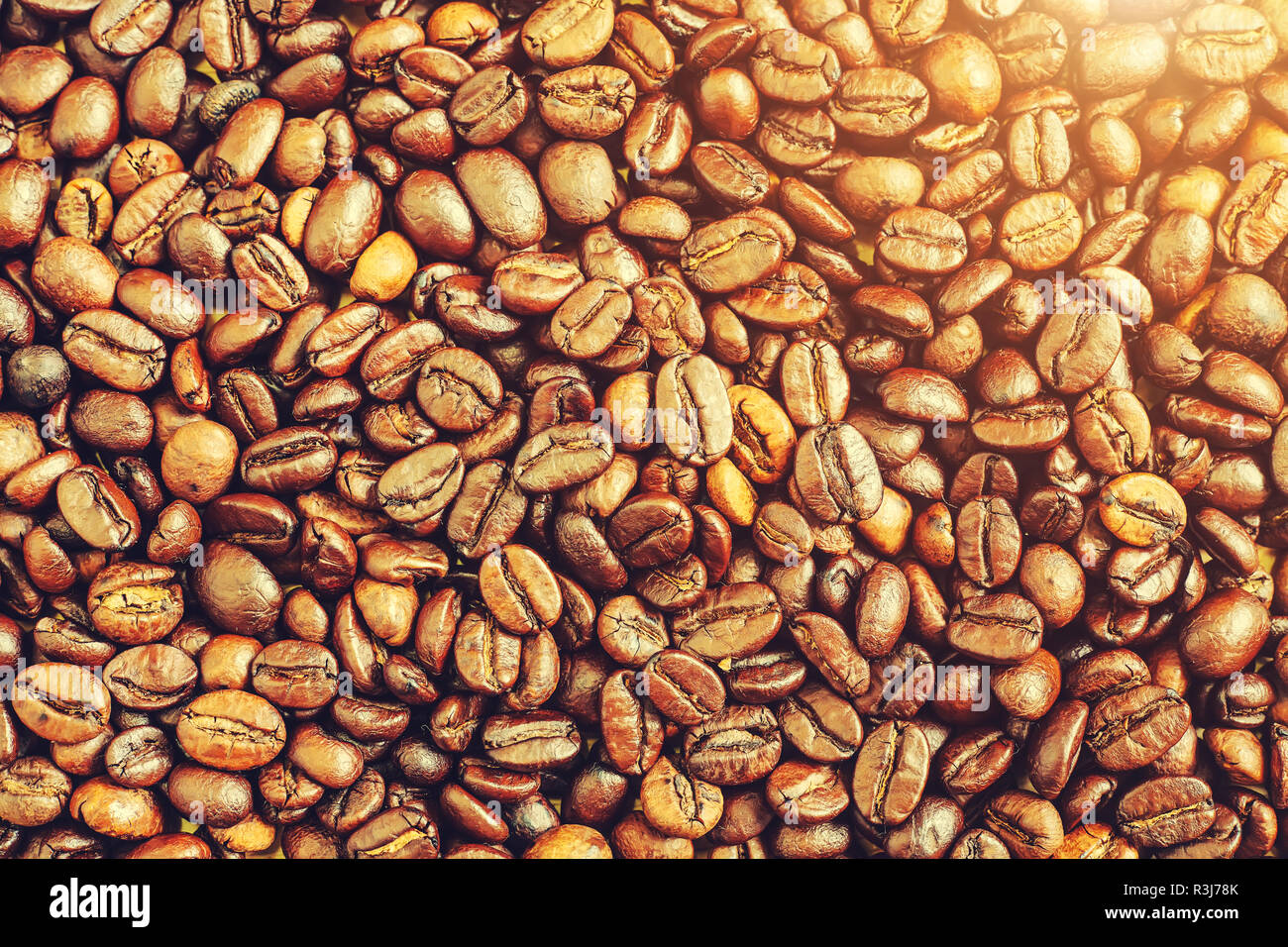 Roasted coffee beans pattern for background Stock Photo