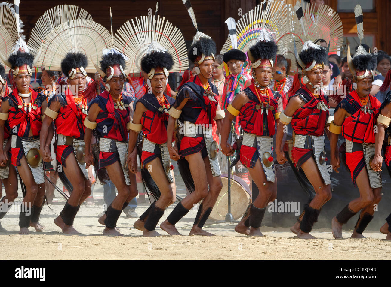 Tribal ritual dance at the Hornbill Festival, Kohima, Nagaland, India