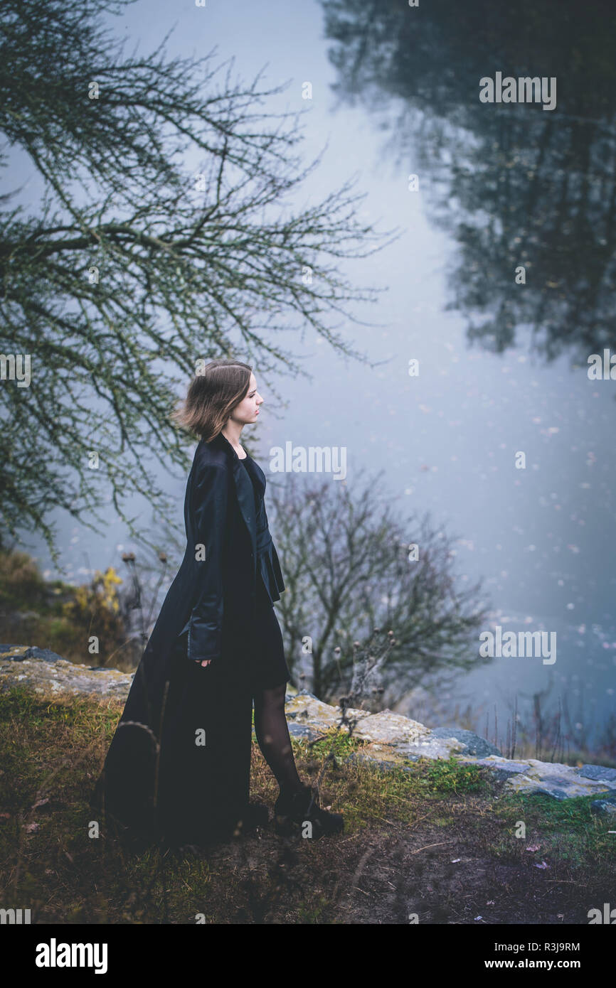 Woman cliff cloak hi-res stock photography and images - Alamy