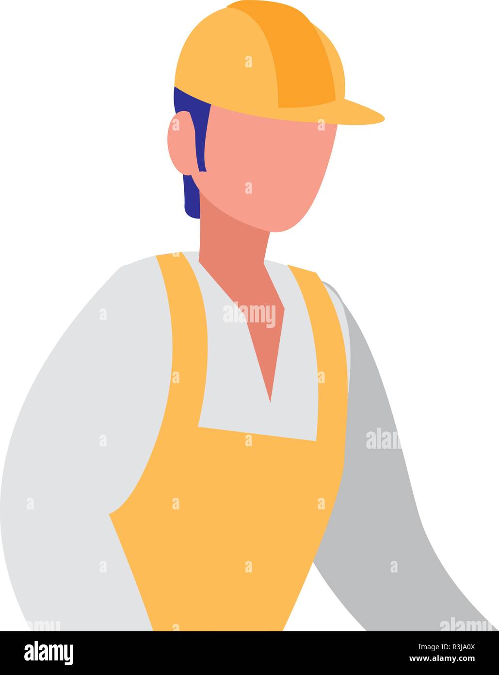 builder with safety helmet over white background, vector illustration Stock Vector