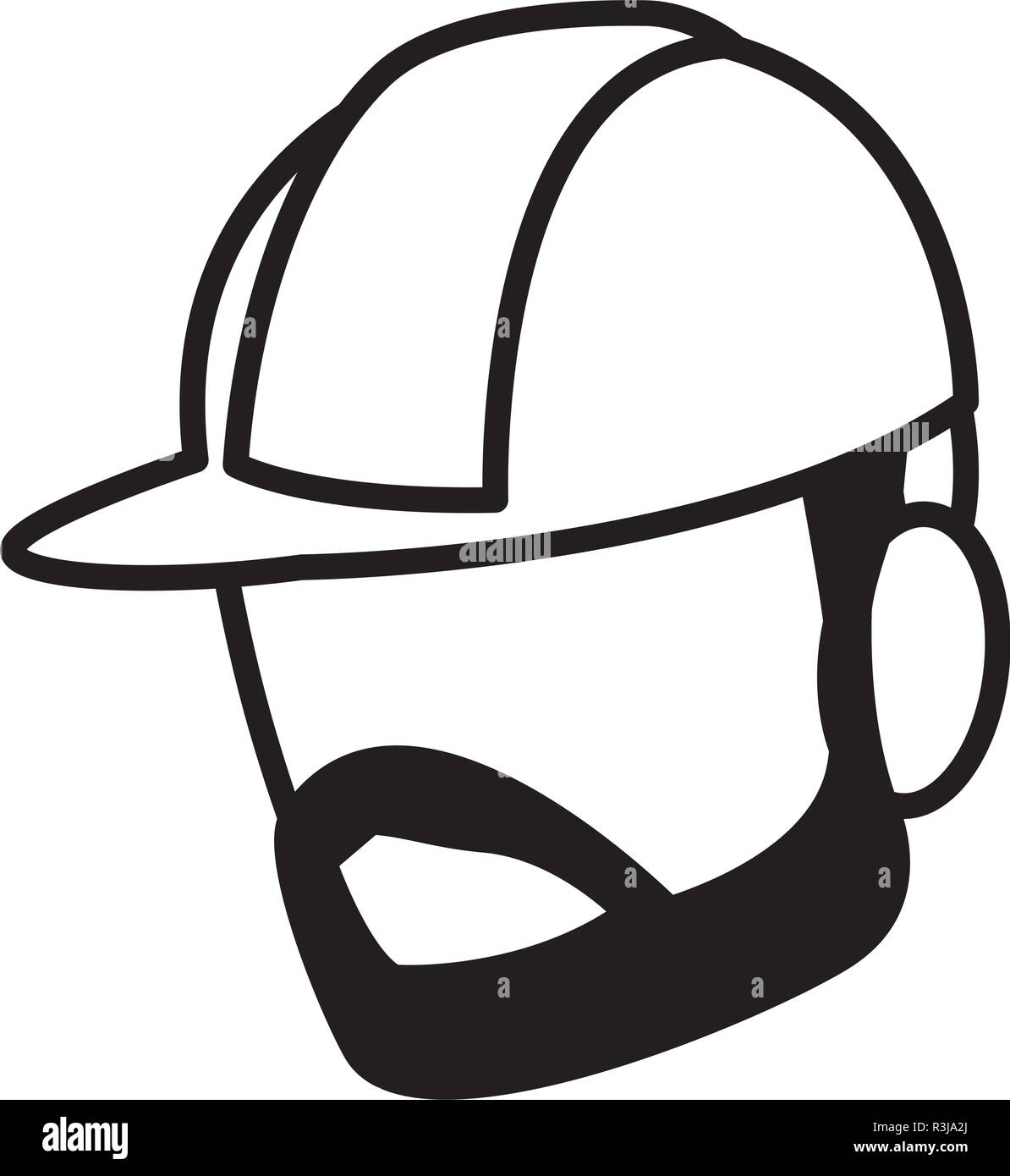 builder with safety helmet over white background, vector illustration Stock Vector