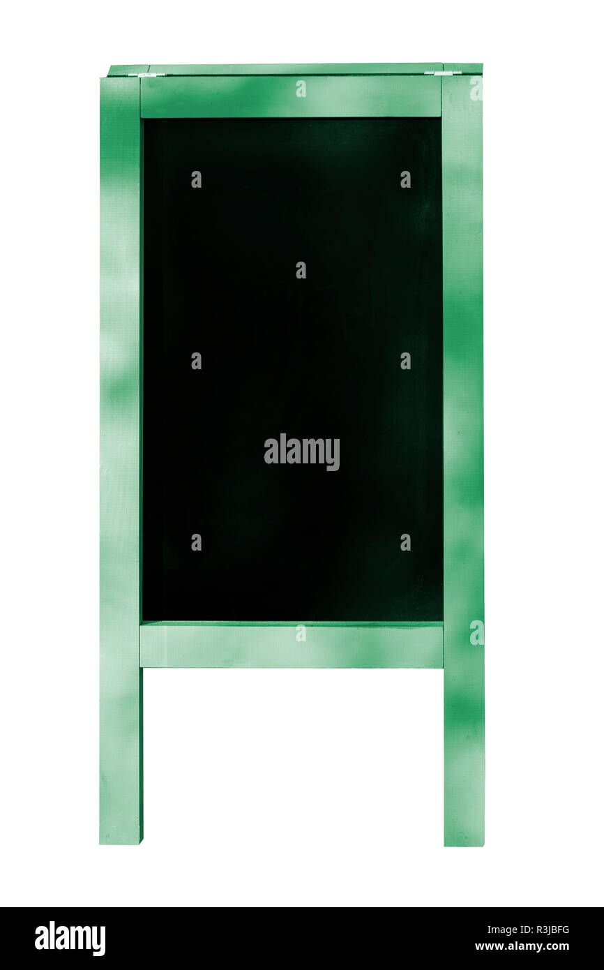 Blackboard Easel with Green frame on a white background Stock Photo