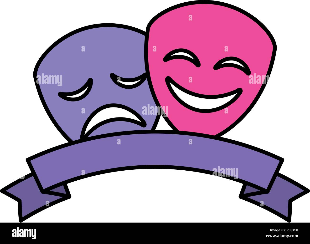 page 3 drama faces happy sad high resolution stock photography and images alamy https www alamy com decorative ribbon with theater faces over white background vector illustration image225982968 html