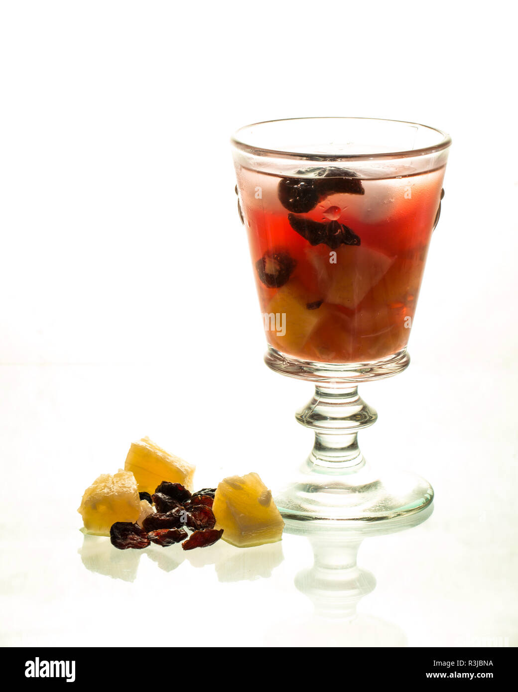 green ice tea with pineapple and cranberry juice Stock Photo Alamy