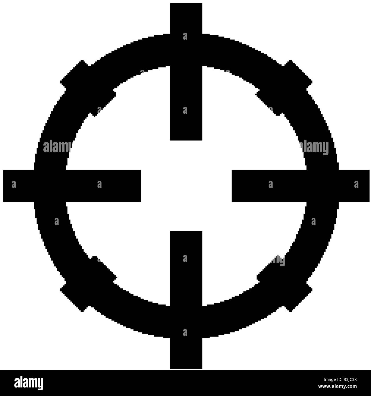 Simple sniper rifle aim target. AR crosshairs. Gun scope icon Stock