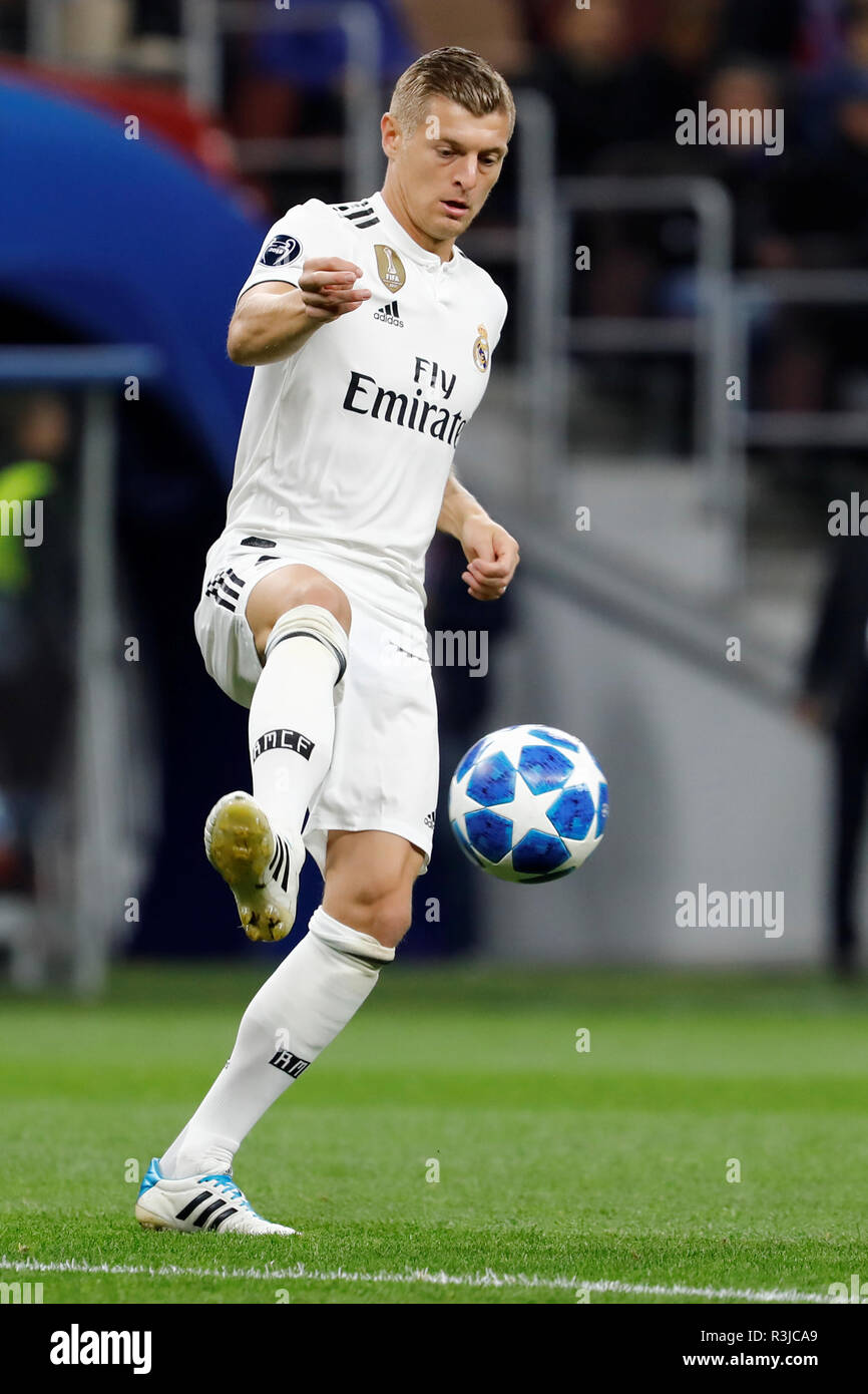 MOSCOW, RUSSIA - OCTOBER 02: Toni Kroos of Real Madrid in action during the Group G match of the UEFA Champions League between CSKA Moscow and Real Madrid at Luzhniki Stadium on October 2, 2018 in Moscow, Russia. (MB Media) Stock Photo