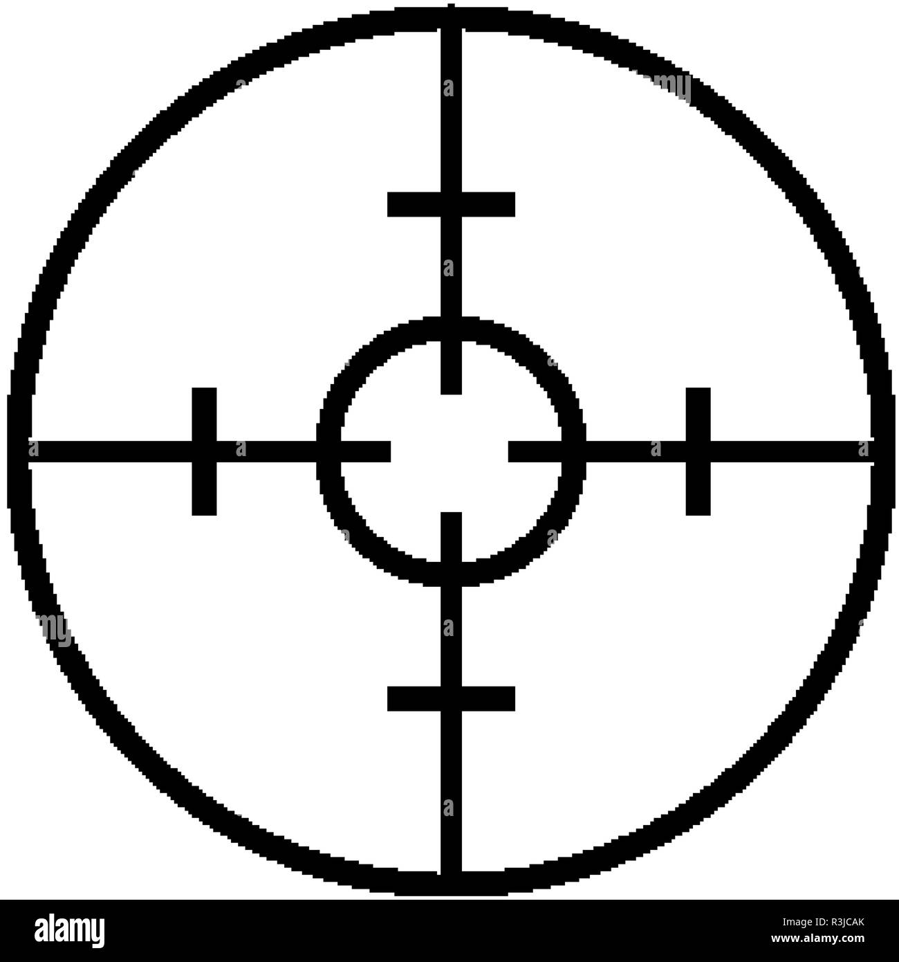 Simple sniper rifle aim target. AR crosshairs. Gun scope icon Stock Vector