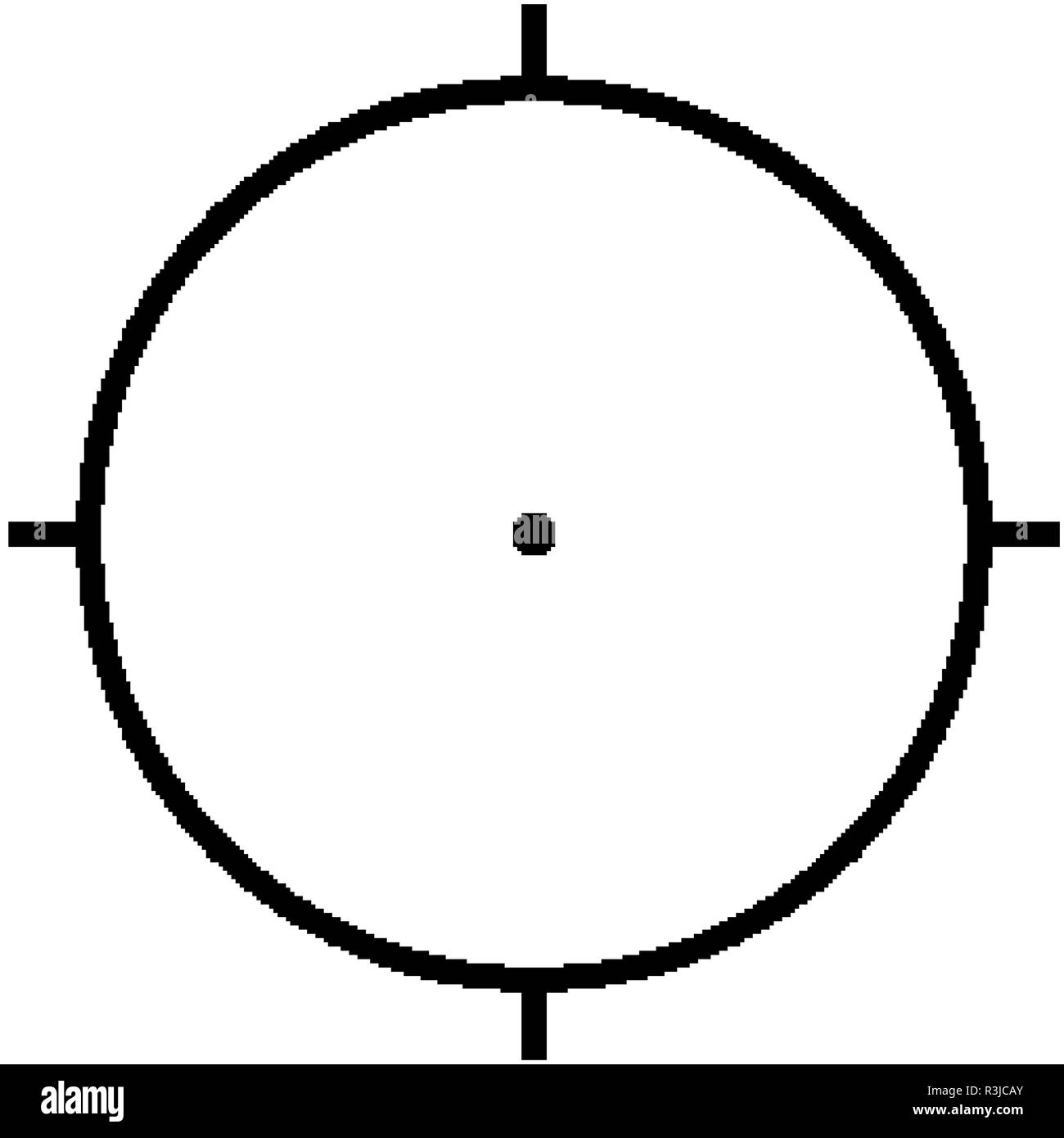 Simple sniper rifle aim target. AR crosshairs. Gun scope icon Stock Vector