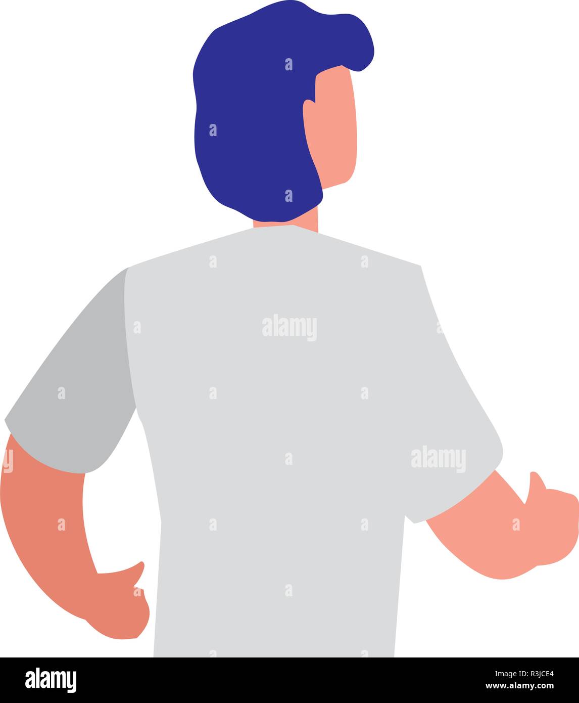 avatar man on his back over white background, vector illustration Stock ...