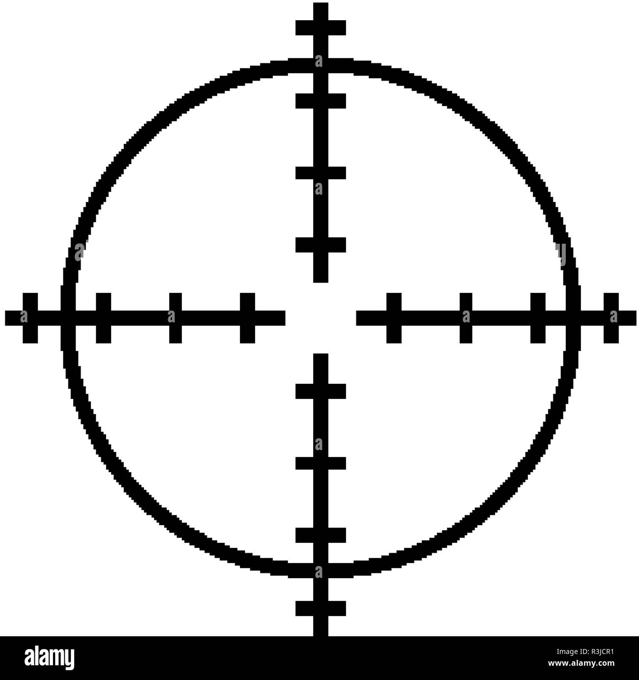 Sniper scope crosshairs thin icon set. Isolated rifle gun target Stock Vector