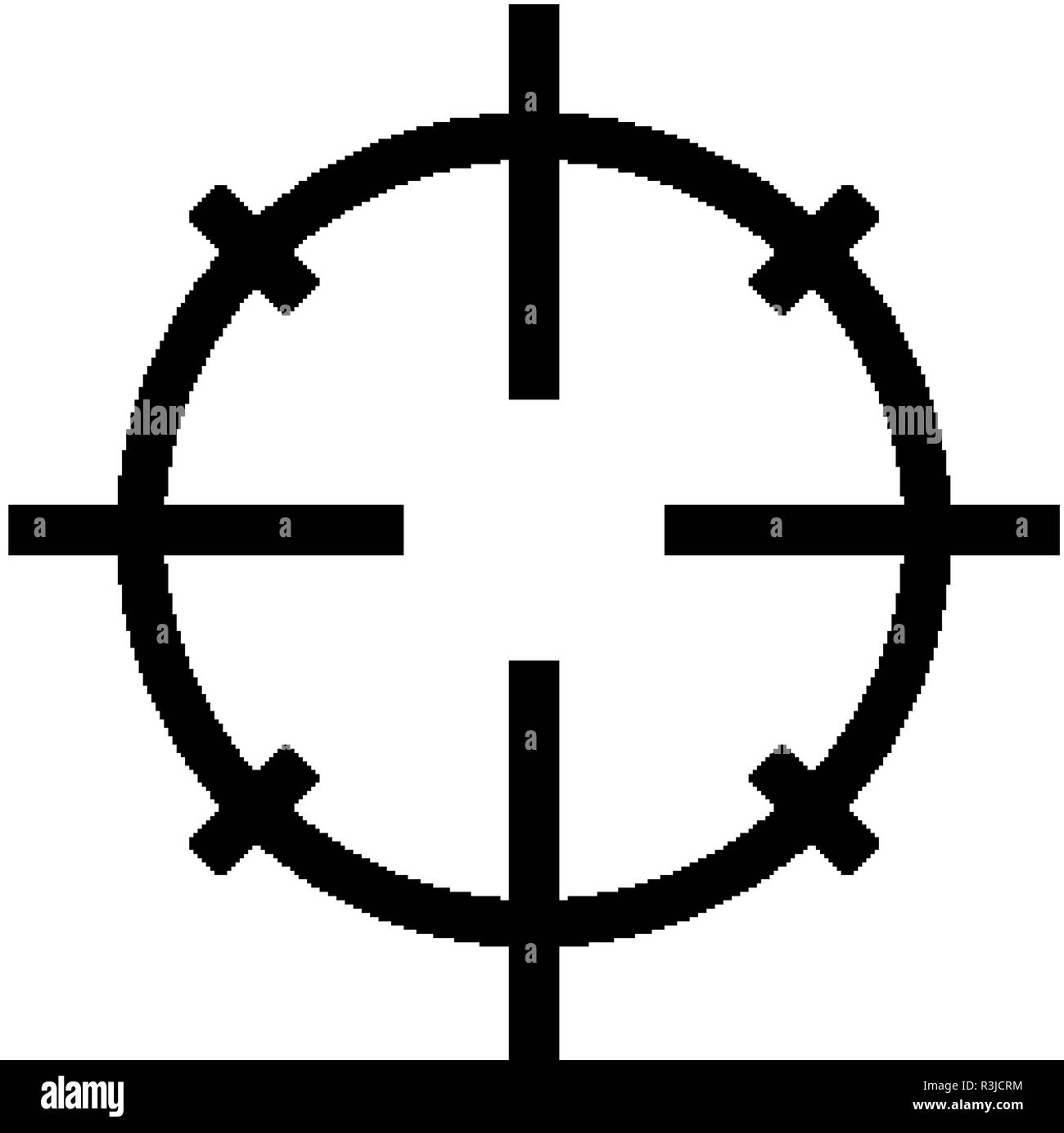 Sniper scope crosshairs thin icon set. Isolated rifle gun target Stock Vector