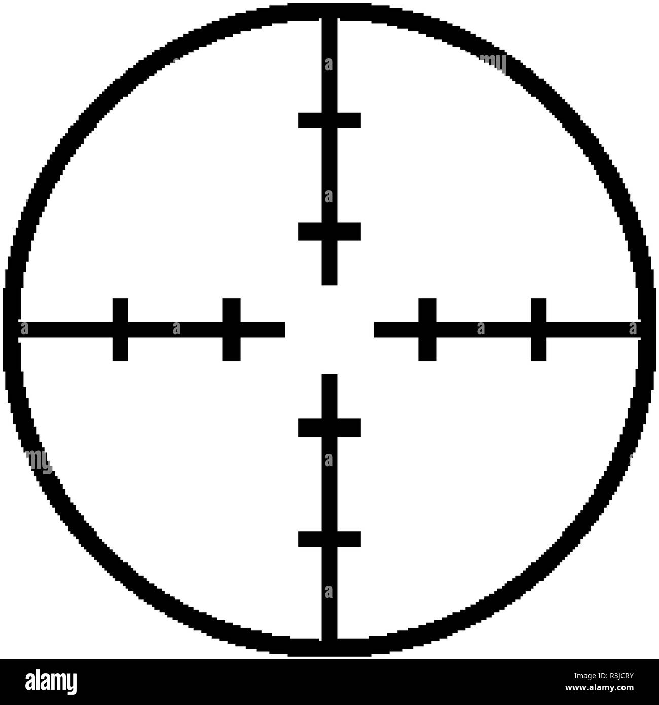 Sniper scope crosshairs thin icon set. Isolated rifle gun target Stock Vector