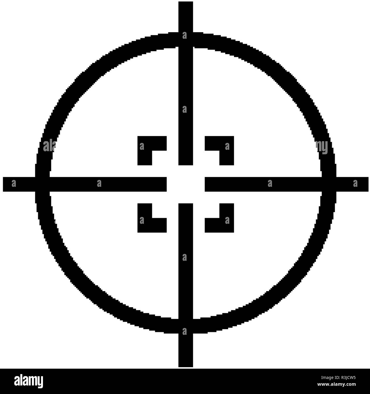 Sniper crosshairs icon. Target aim cross. Rifle scope rear sight Stock Vector