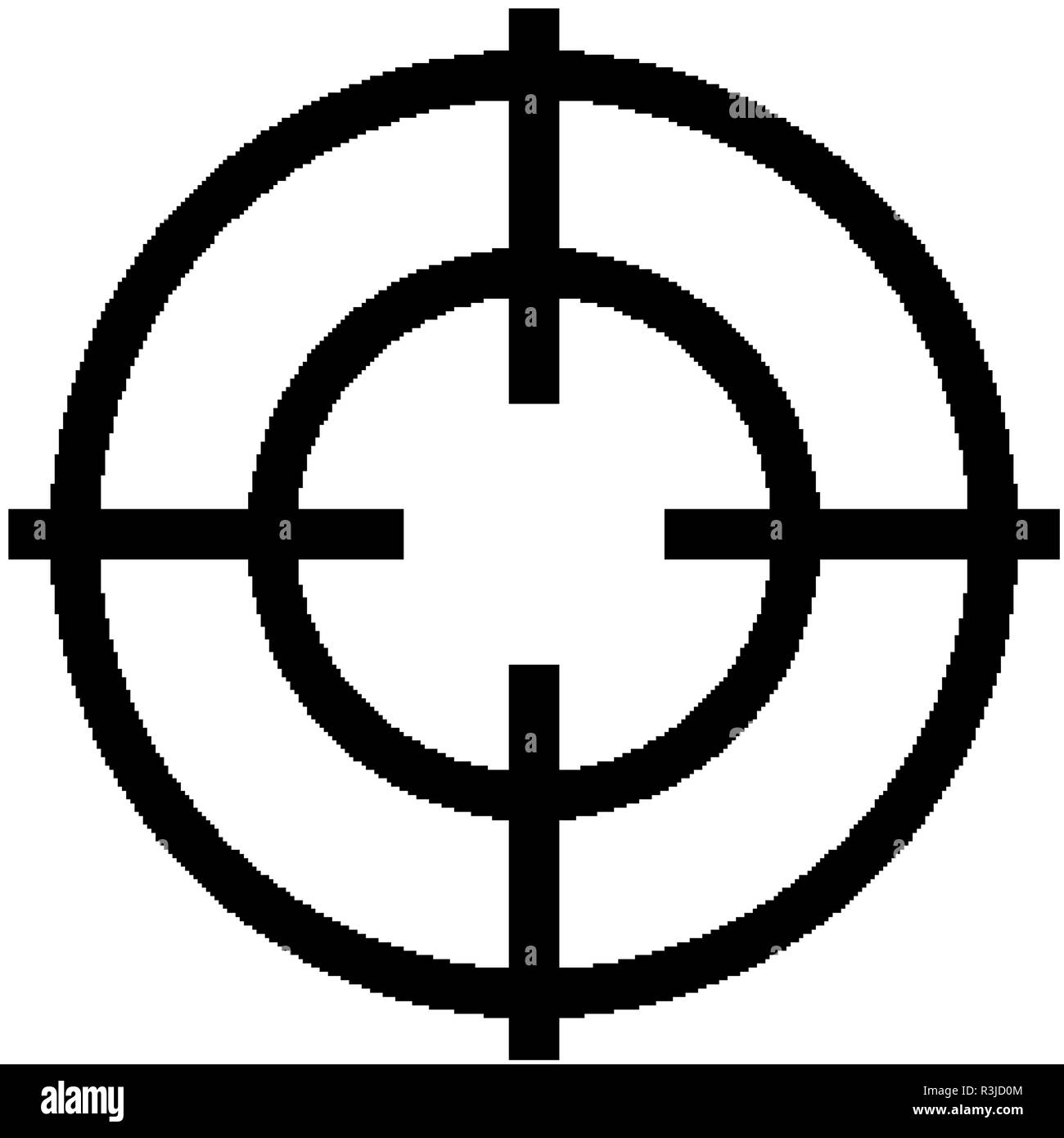 Sniper crosshairs icon. Target aim cross. Rifle scope rear sight Stock Vector
