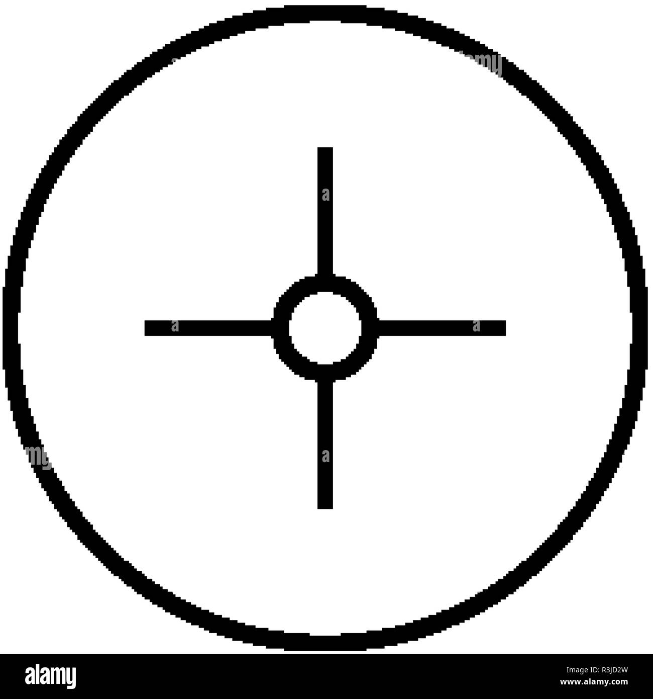 Sniper scope crosshairs thin icon set. Isolated rifle gun target Stock Vector