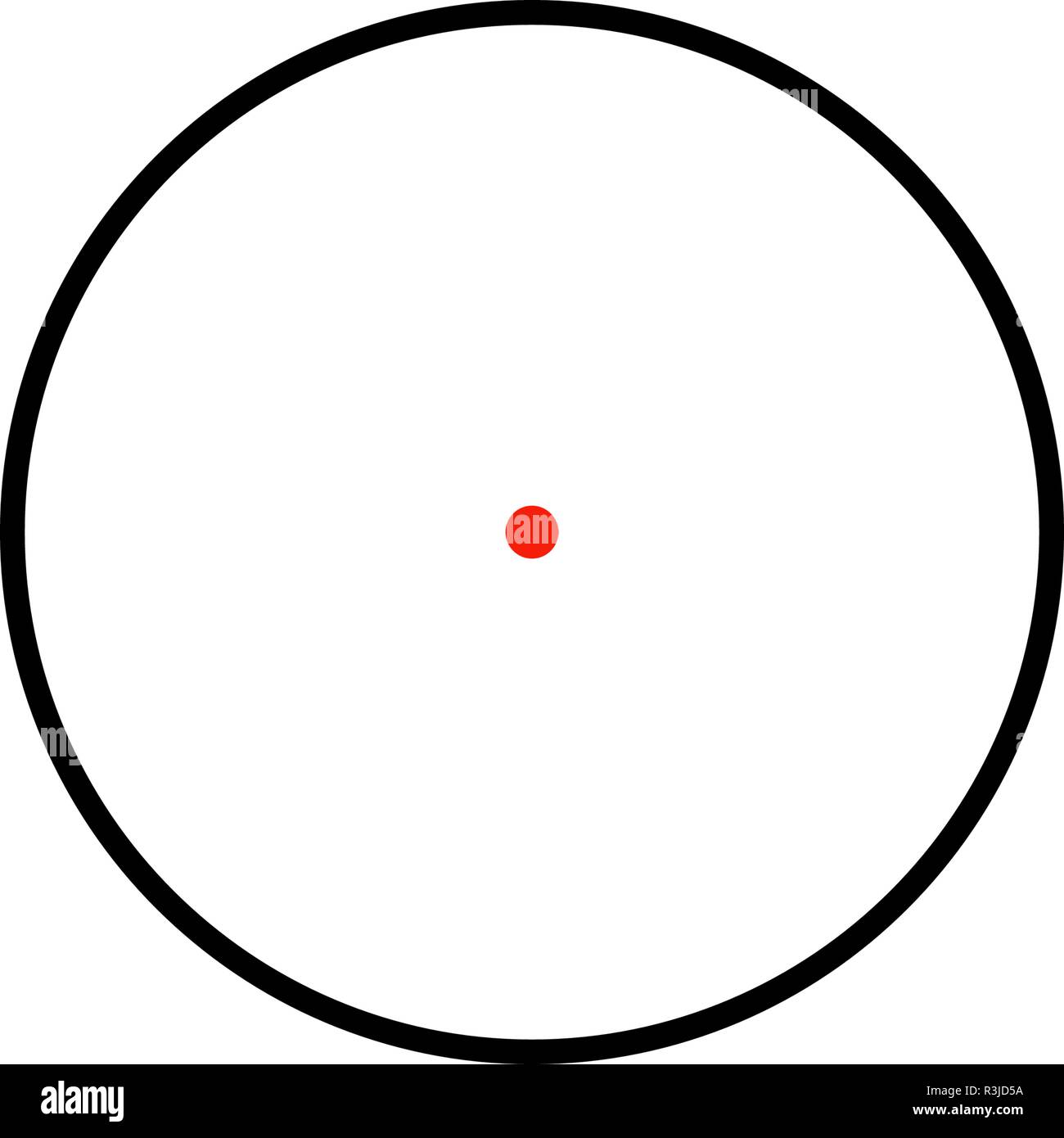 Simple sniper crosshairs with red aim dot Stock Vector