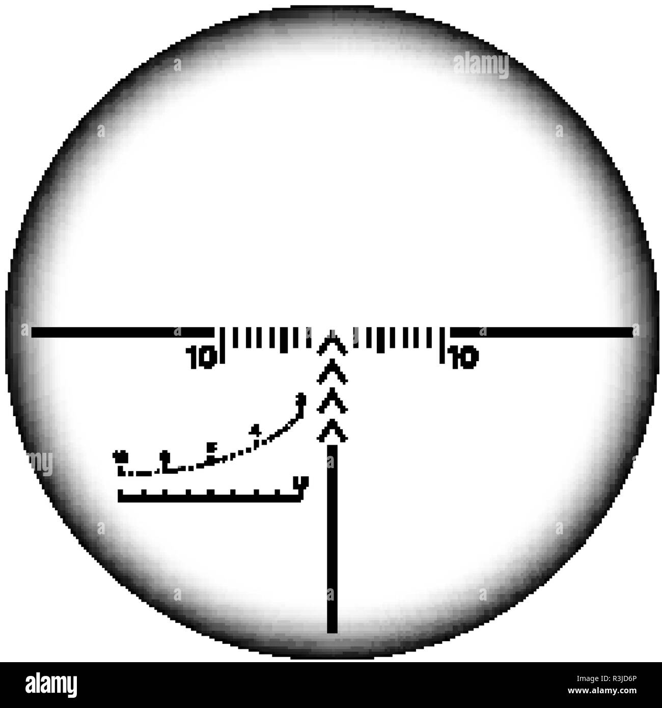 Collimator sight icon. Military sniper rifle target crosshairs Stock Vector