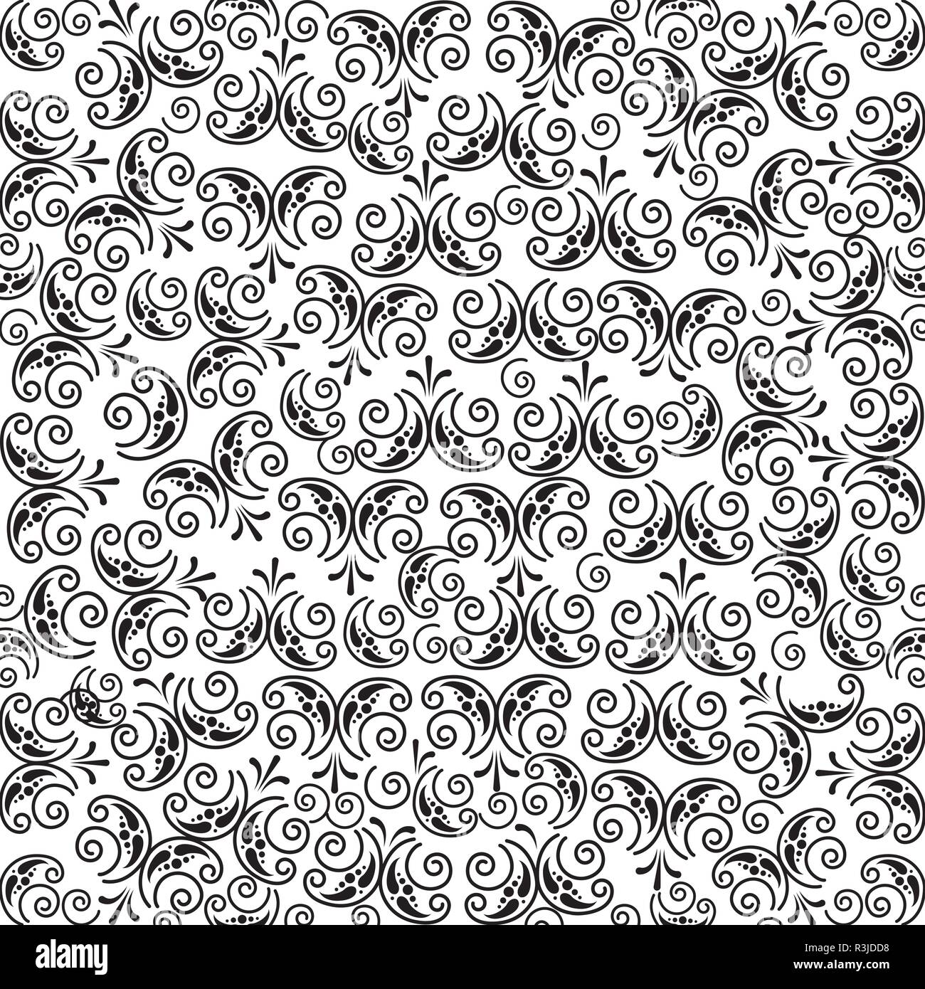 scroll vintage decoration monochrome pattern Stock Vector Image & Art ...