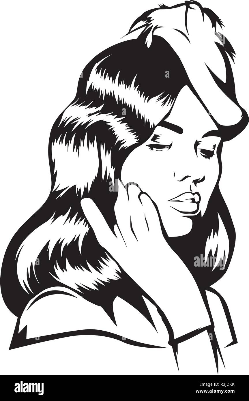 Woman Retro Style Classy Lady Pin Up Girl Stock Vector