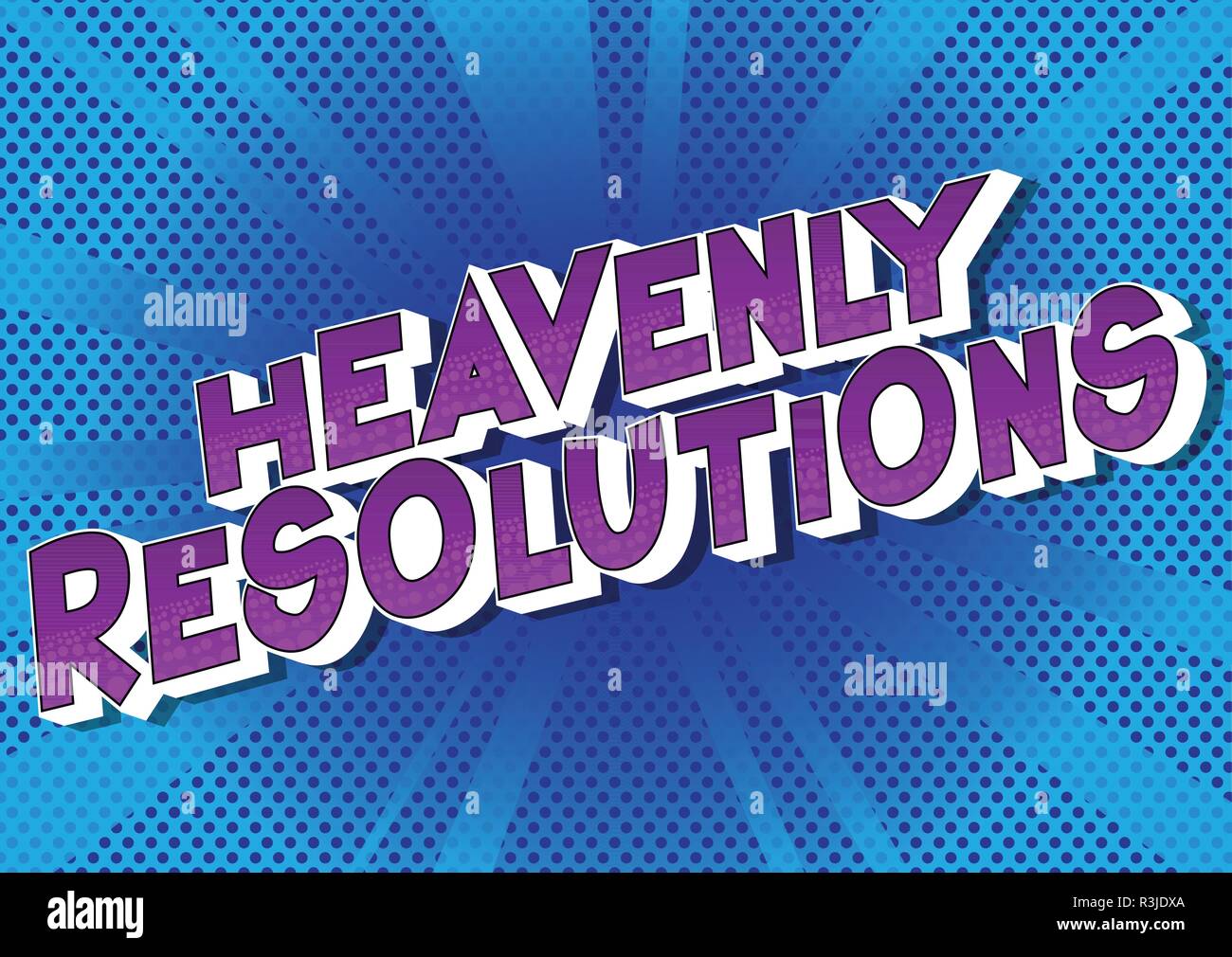 Heavenly Resolution - Vector illustrated comic book style phrase on abstract background. Stock Vector