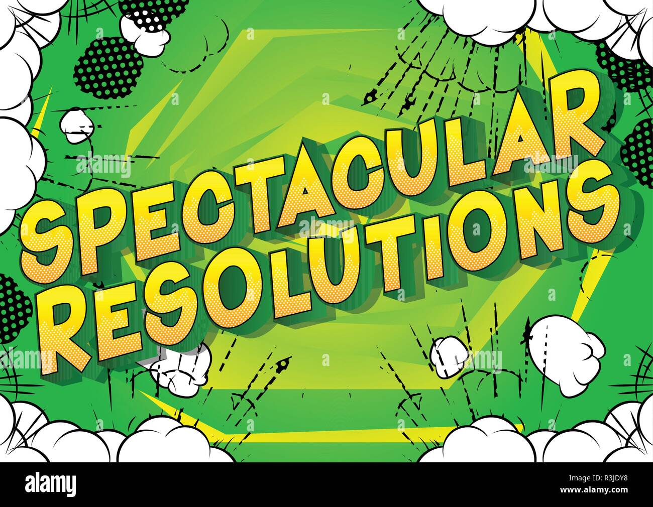 Spectacular Resolution - Vector illustrated comic book style phrase on abstract background. Stock Vector