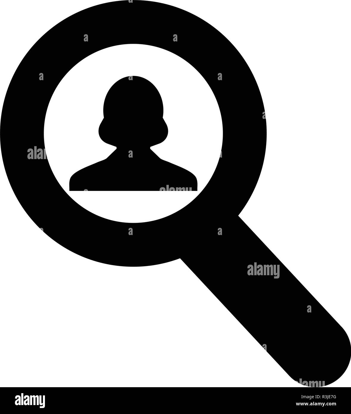 Search user icon vector female person profile avatar symbol with ...