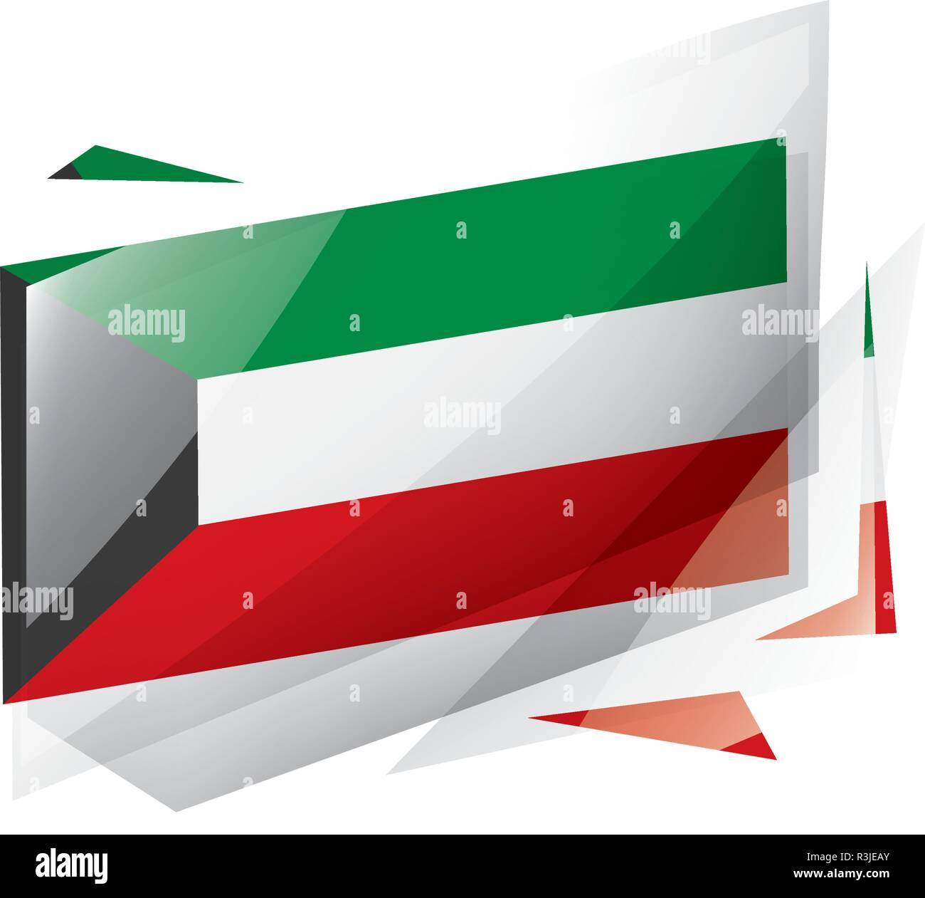 Kuwait flag, vector illustration on a white background Stock Vector ...