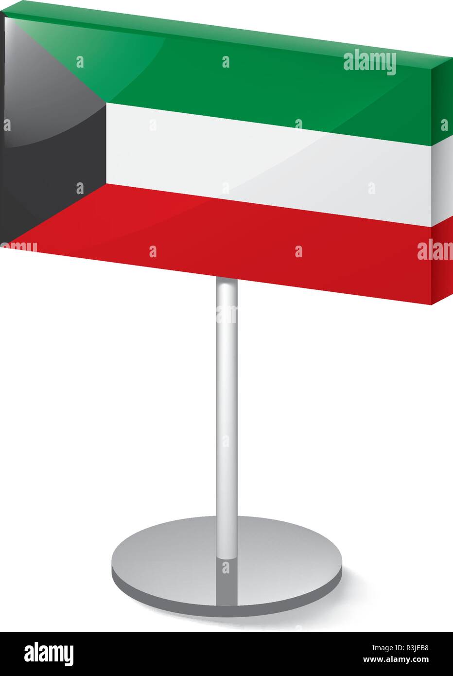 Kuwait flag, vector illustration on a white background Stock Vector ...