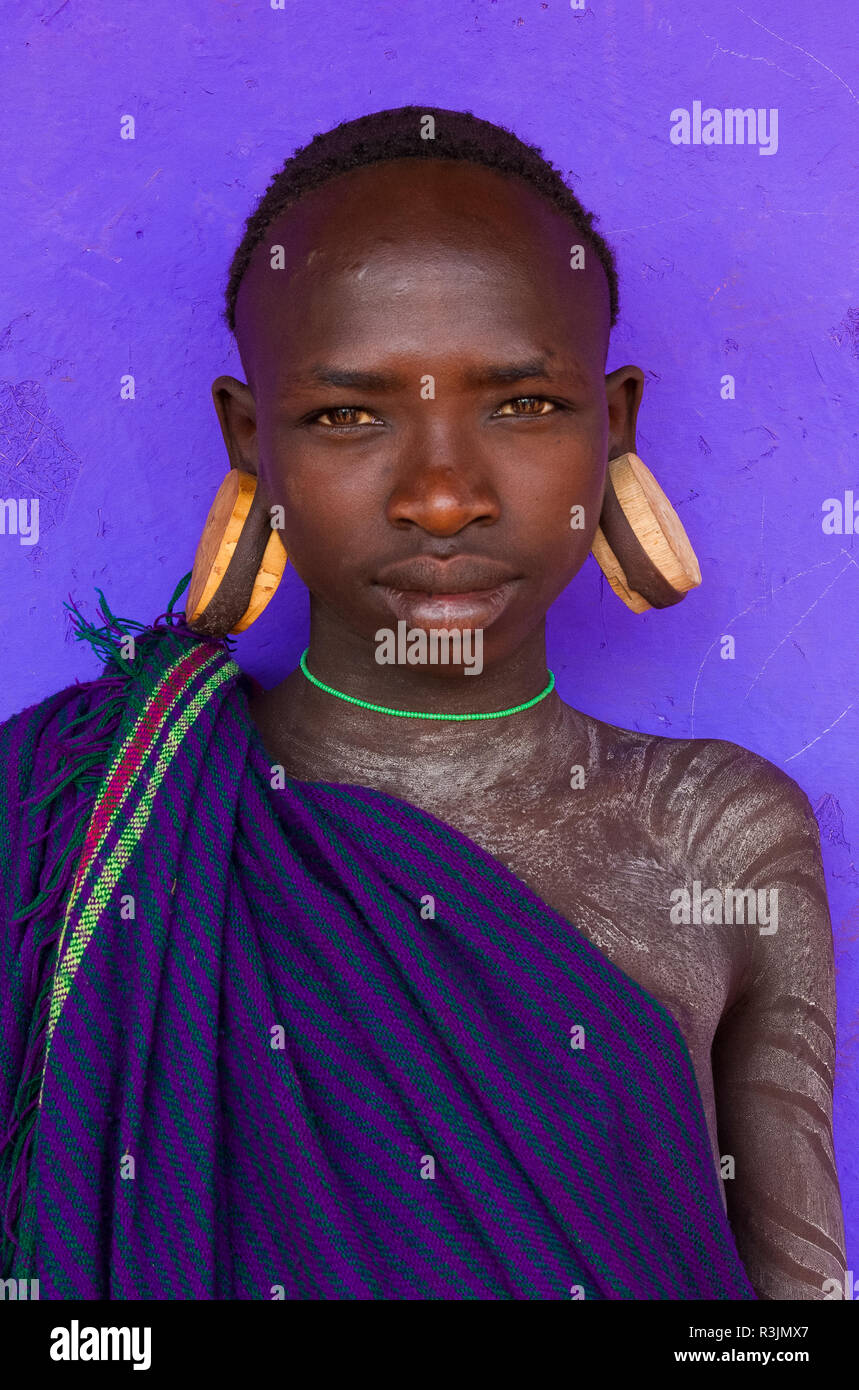 Surma boy, Ethiopia Stock Photo