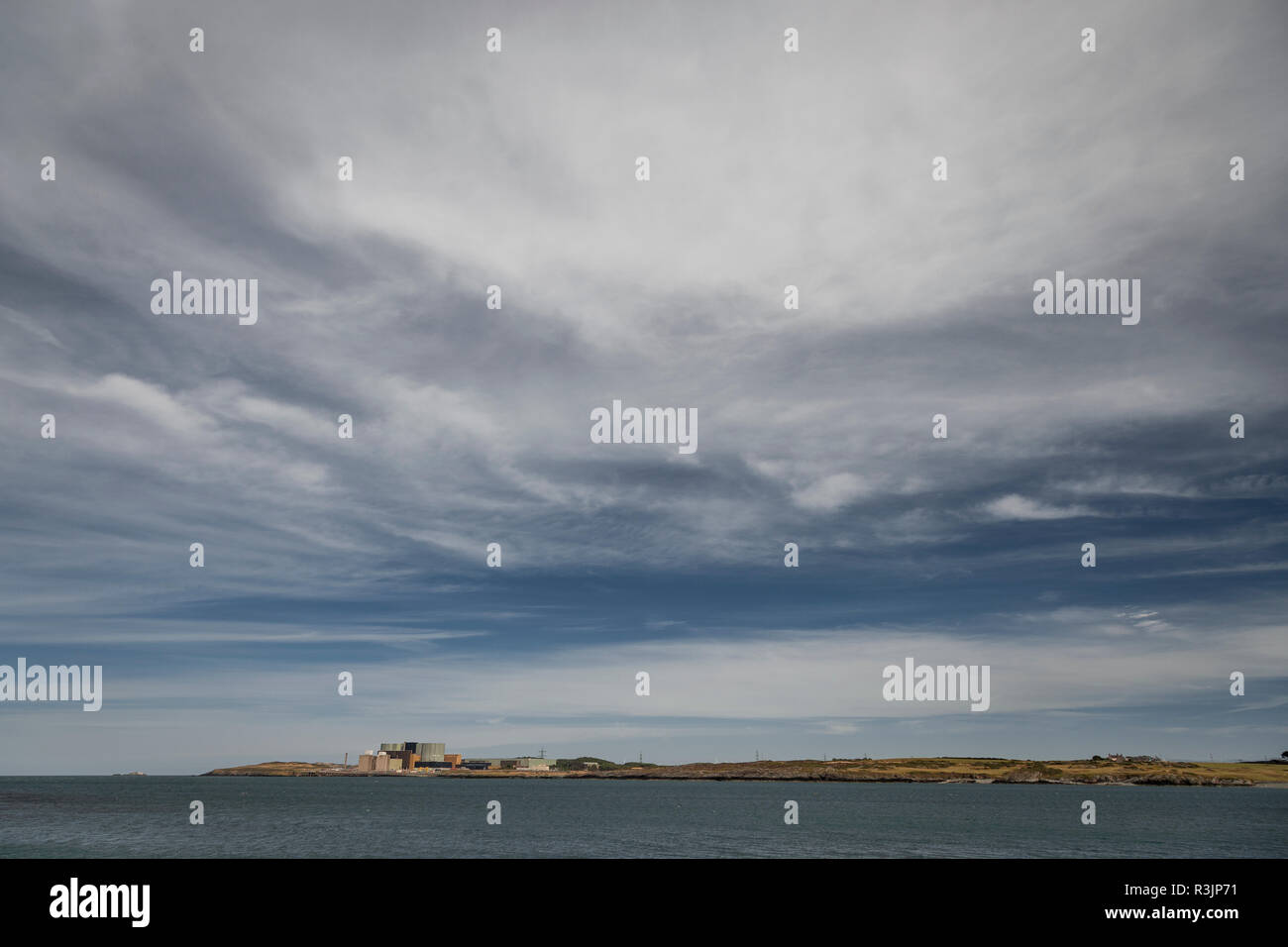 Wylfa nuclear power station on the coast of Anglesey, North Wales Stock Photo