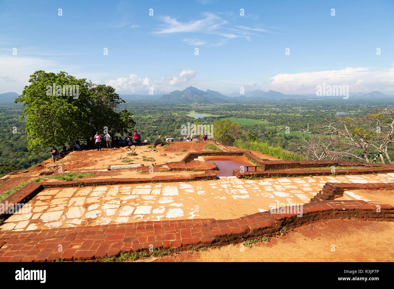 Ruins of the royal palace at the citadel of Sigiriya rock in Sri Lanka