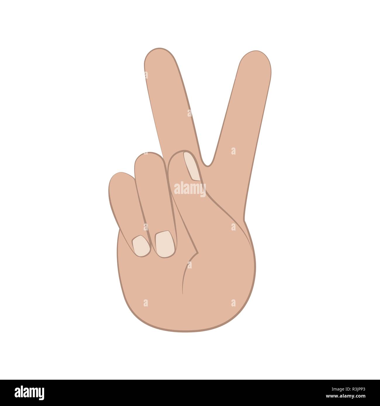 peace victory symbol hand isolated on white background vector illustration EPS10 Stock Vector