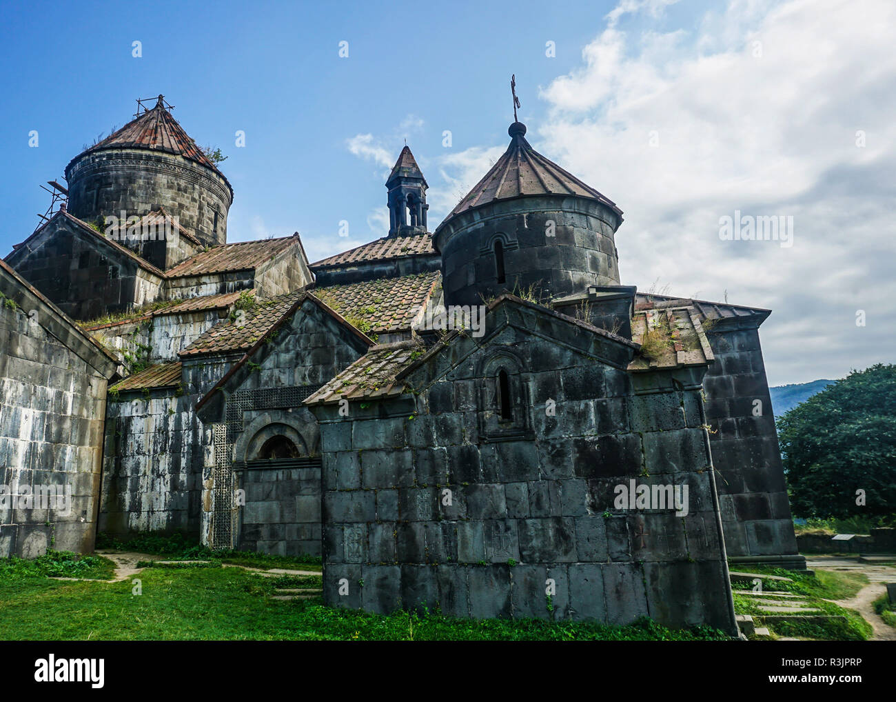 Haghpatavank Monastery Church Domes and Crosses in Summer with Blue Sky Stock Photo