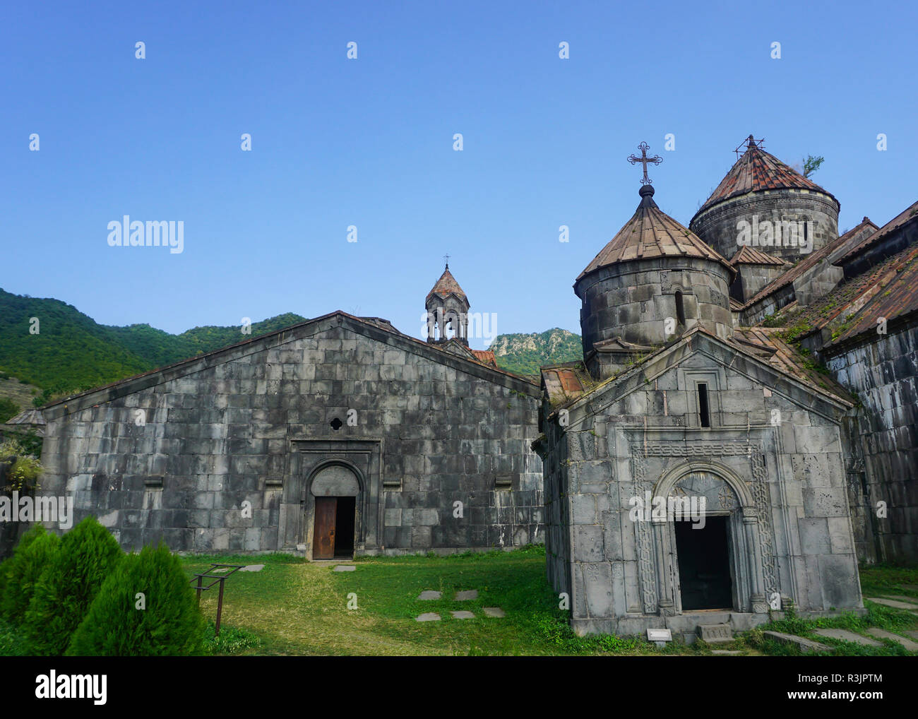 Haghpatavank Monastery Churches View Point in Summer with Blue Sky Stock Photo