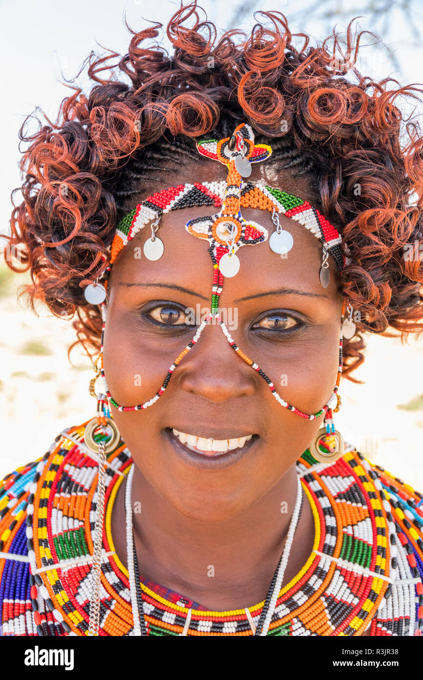 Africa, Kenya, Samburu National Reserve. Tribal handicrafts, jewelry