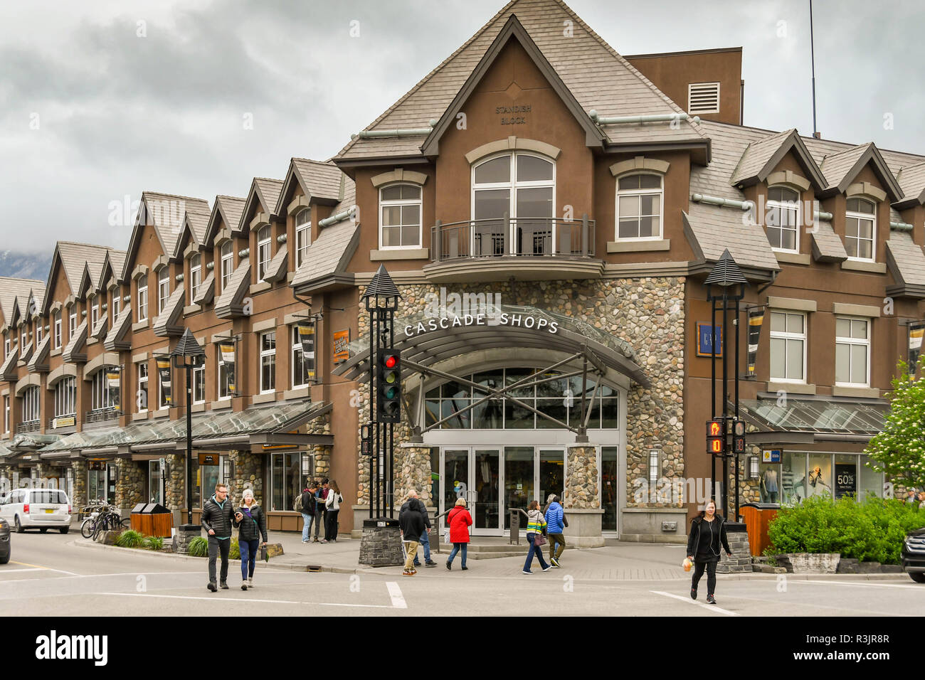 BANFF, AB, CANADA JUNE 2018 Exterior view of the Cascade Shops