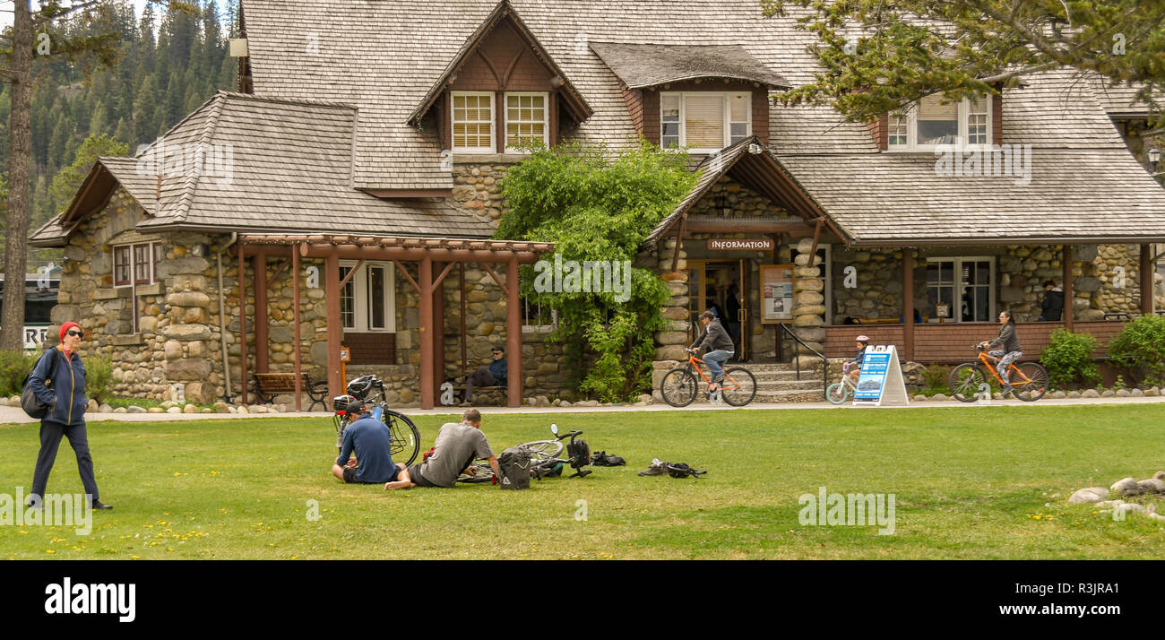 JASPER, AB, CANADA JUNE 2018 Exterior view of the Tourist