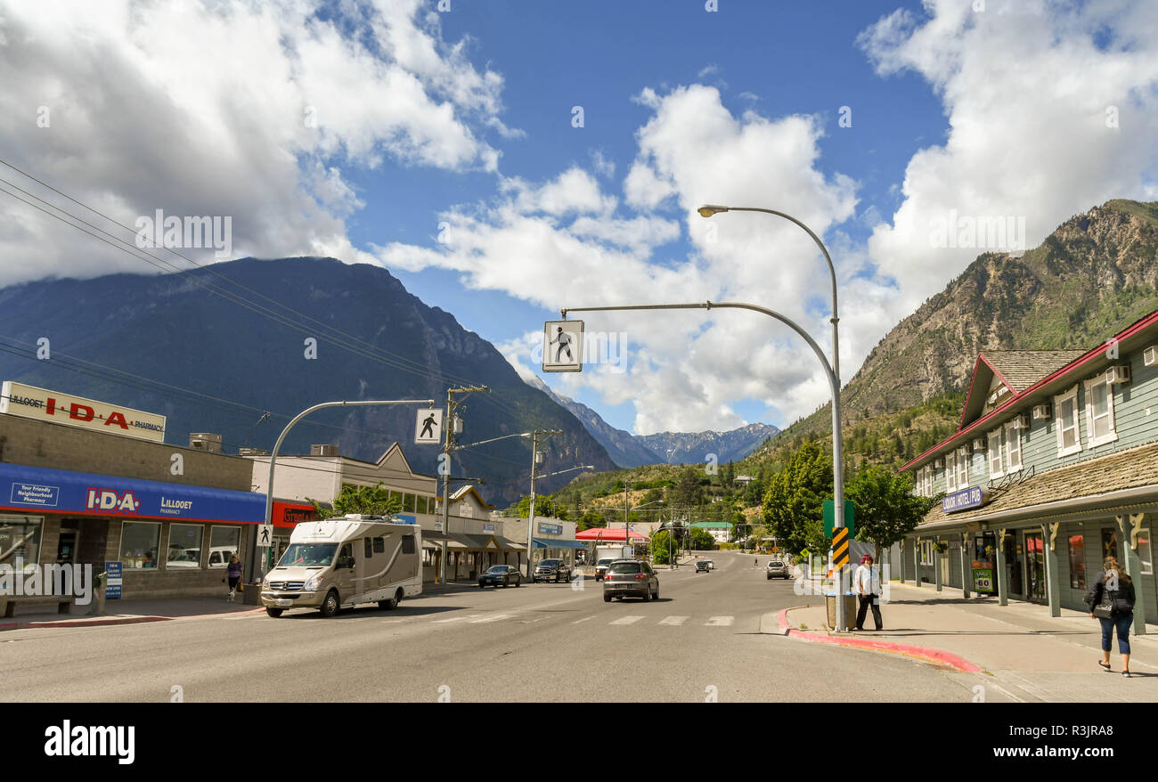 LILLOOET, BRITISH COLUMBIA, CANADA JUNE 2018 Main street of Lillooet