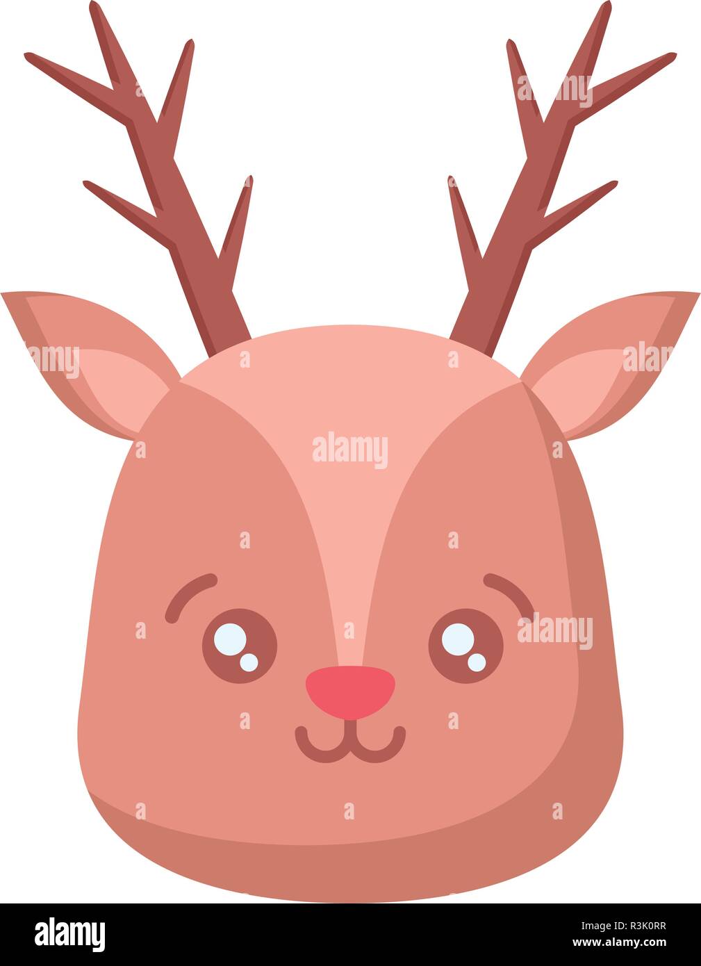 christmas deer icon over white background, vector illustration Stock ...