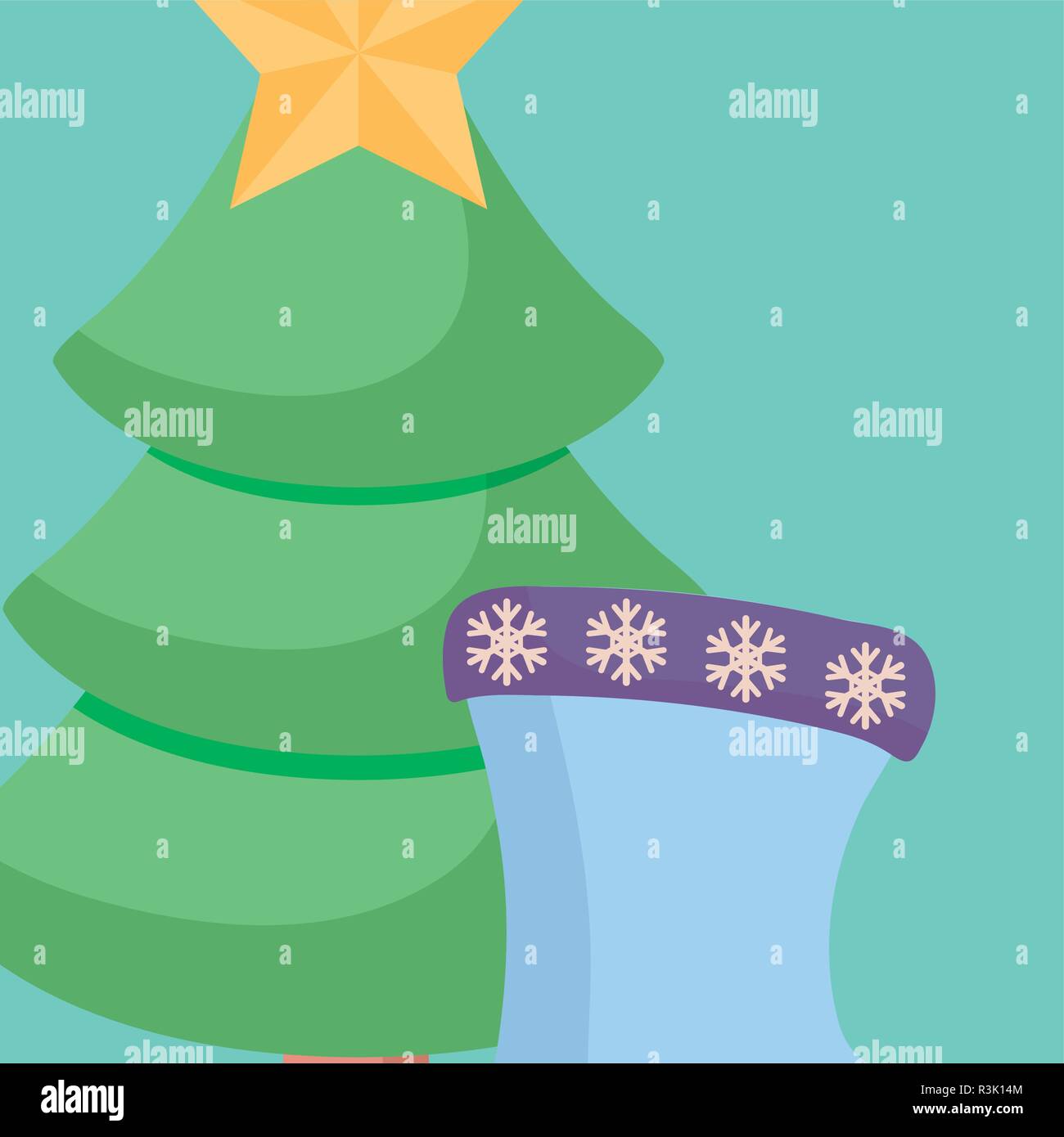 christmas tree over blue background, vector illustration Stock Vector ...