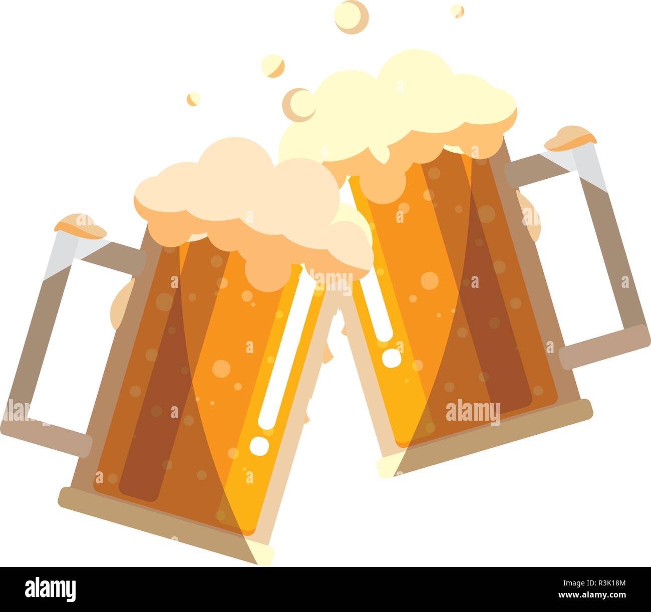 beer mug glasses icon over white background, vector illustration Stock Vector