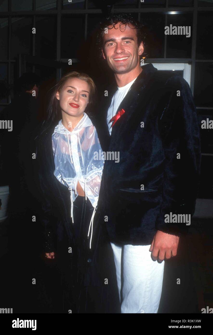 HOLLYWOOD, CA - FEBRUARY 10: Singer Dannii Minogue and actor Julian McMahon attend 'Strictly Ballroom' Premiere on February 10, 1993 at the Galaxy Theatre in Hollywood, California. Photo by Barry King/Alamy Stock Photo Stock Photo