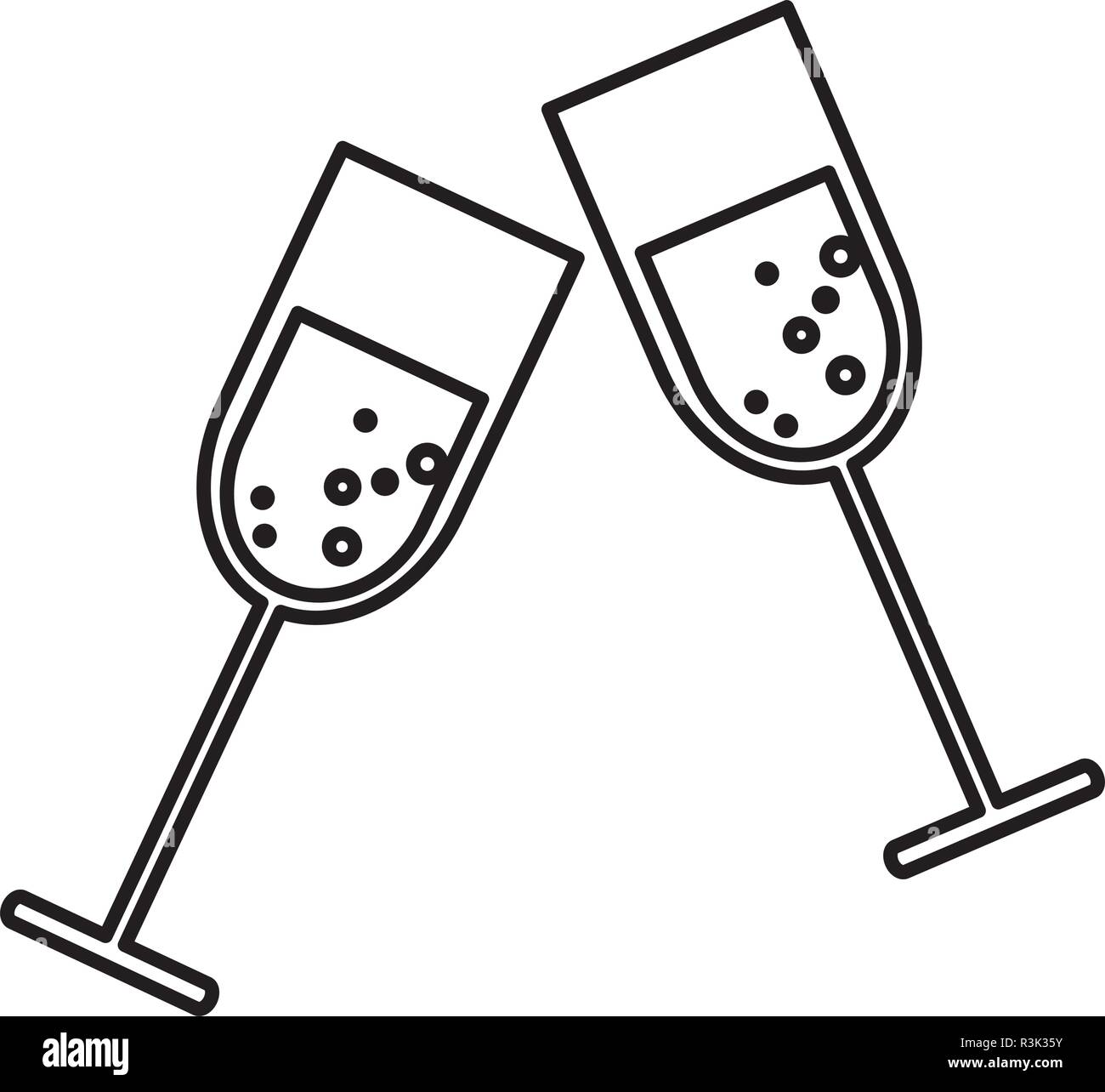 Champagne glasses over white background, vector illustration Stock Vector Image & Art Alamy
