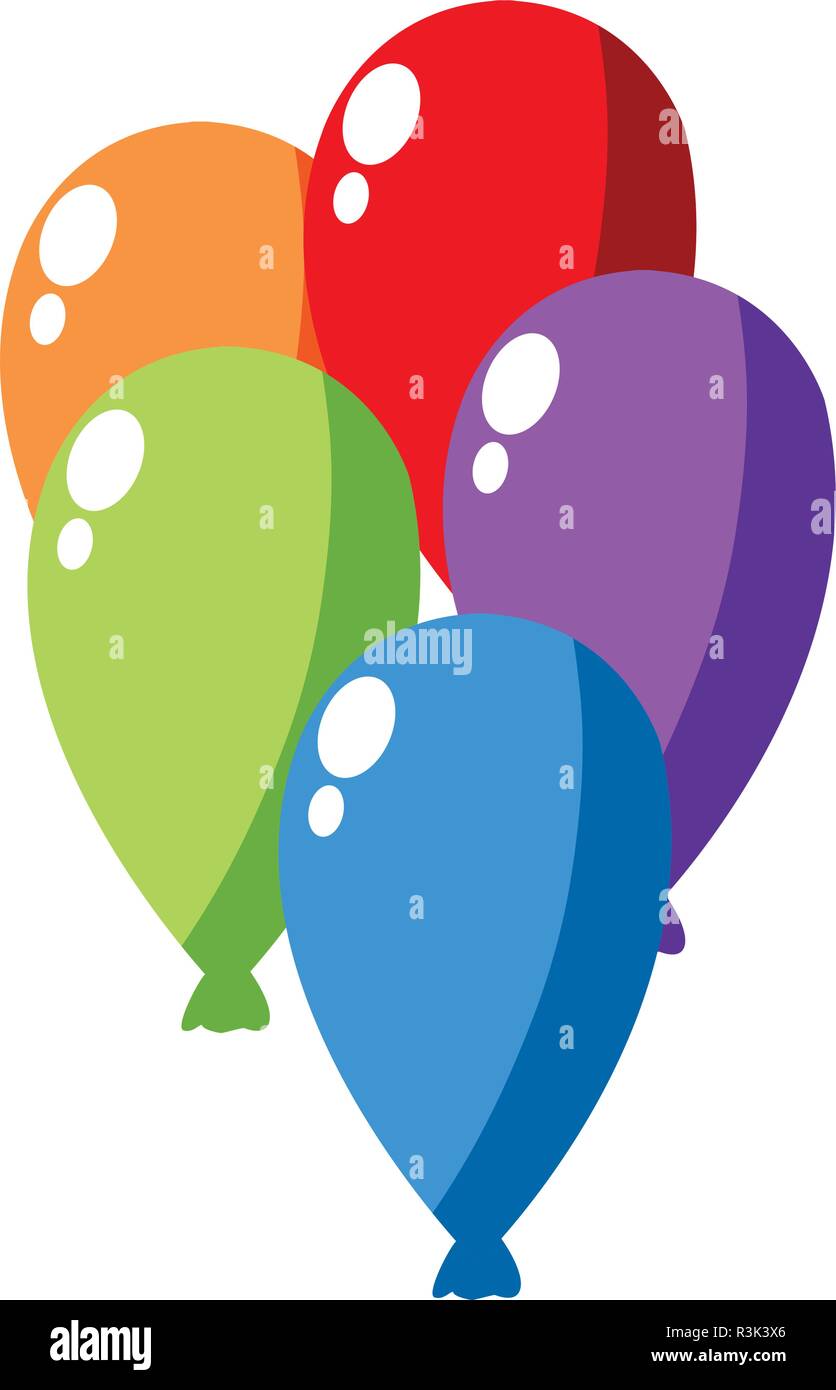 colorful balloons over white background, vector illustration Stock ...